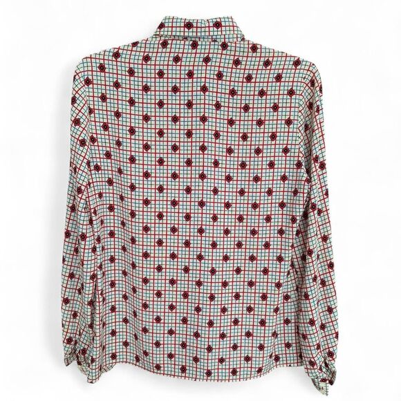 Vtg 70s/80s James Kenrob by Dalton red and blue button up shirt size 6 fits S/M - Picture 2 of 8